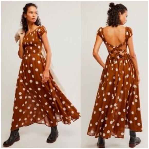 Free People Polka Dot Maxi Dress - Size Medium (New) - Picture 1 of 4